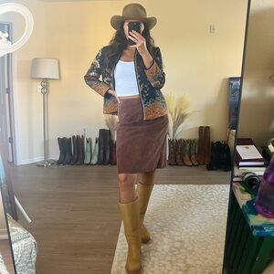 Brown Suede Skirt
